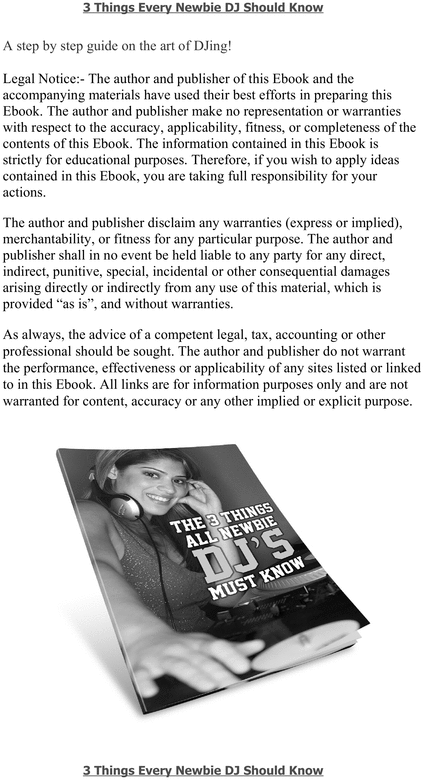 Product picture 3 Things All Newbie DJs Must Know